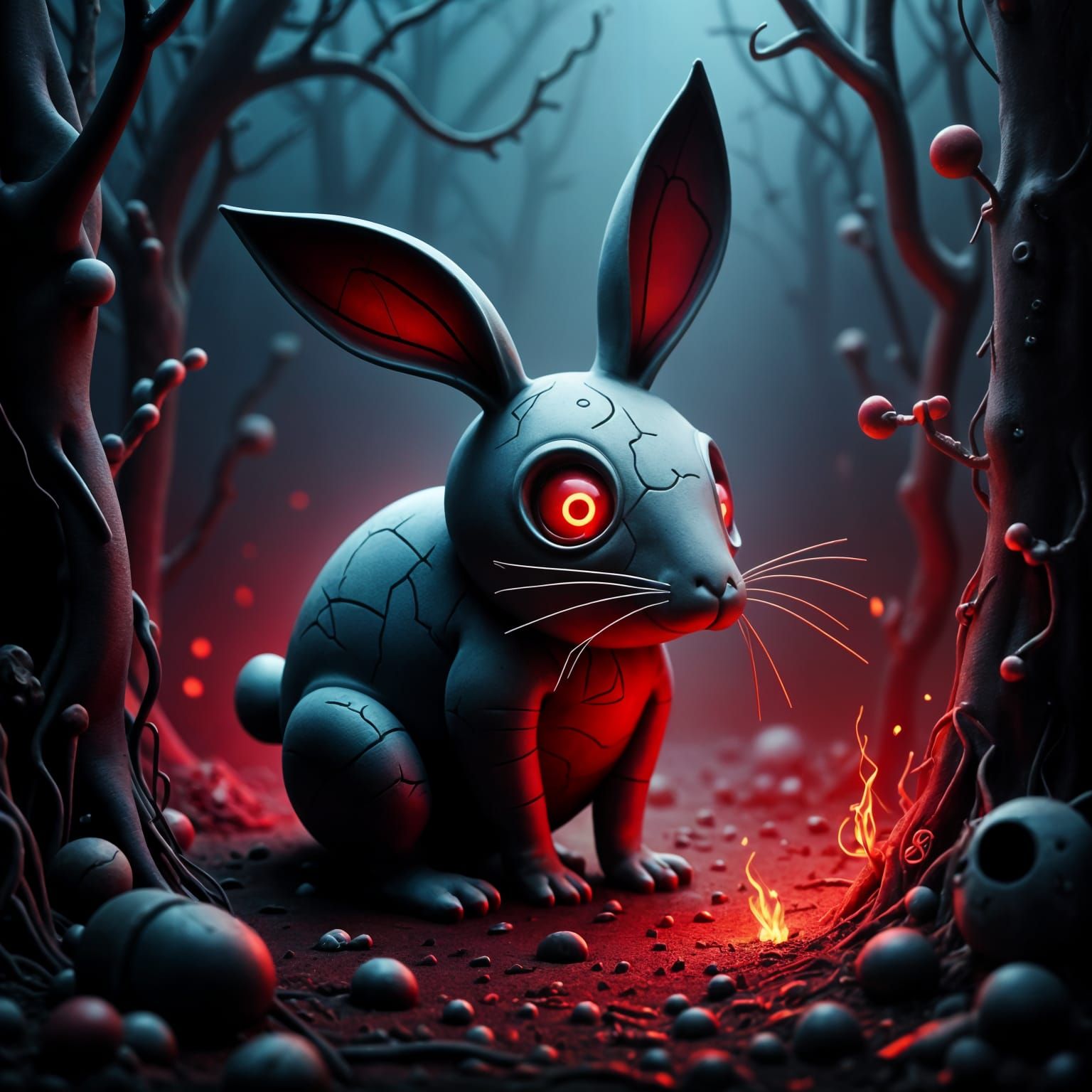 Rabid Vampire Rabbit in Macabre Woods