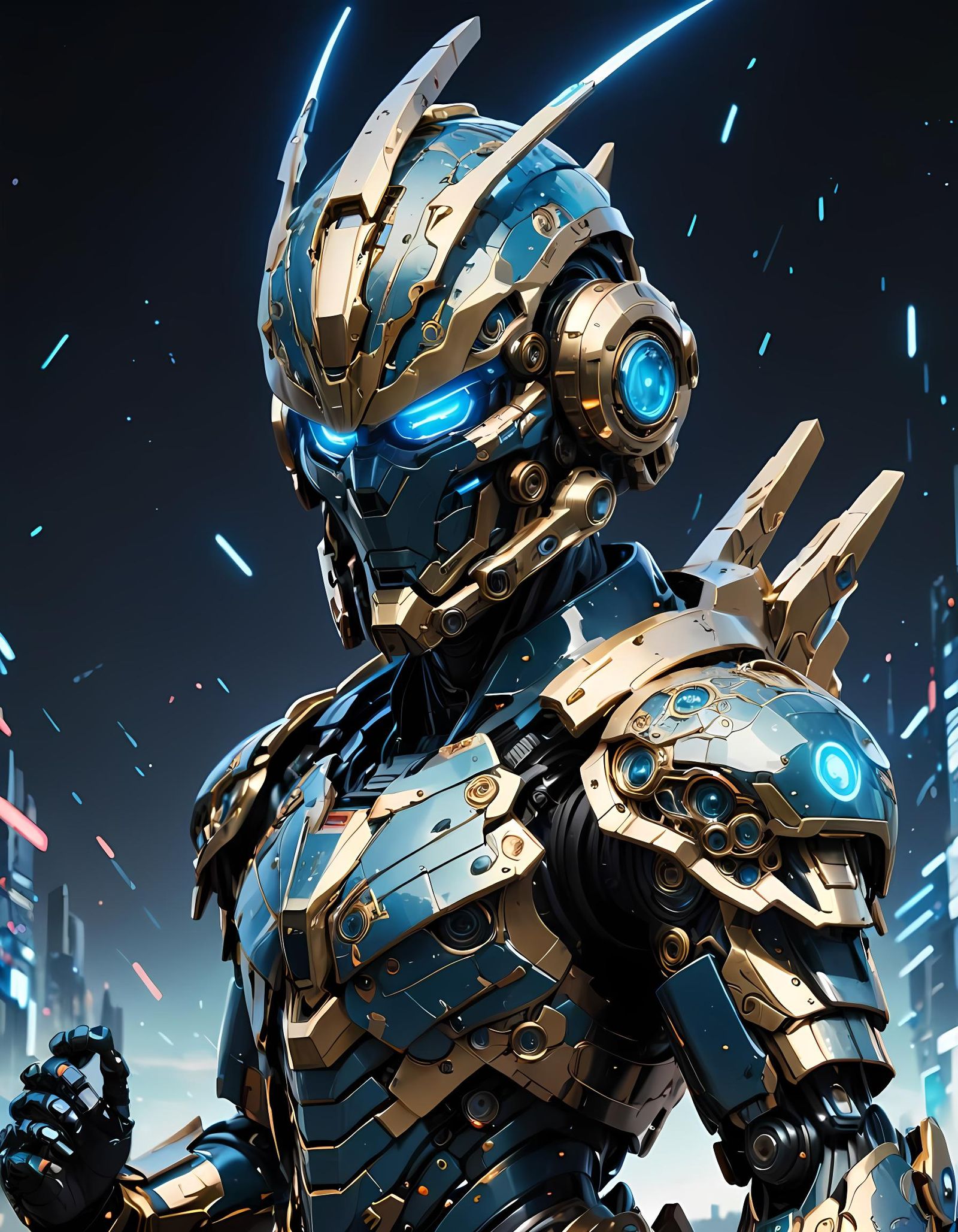 Armored Cybernetic Being in Metaverse, Anime Style