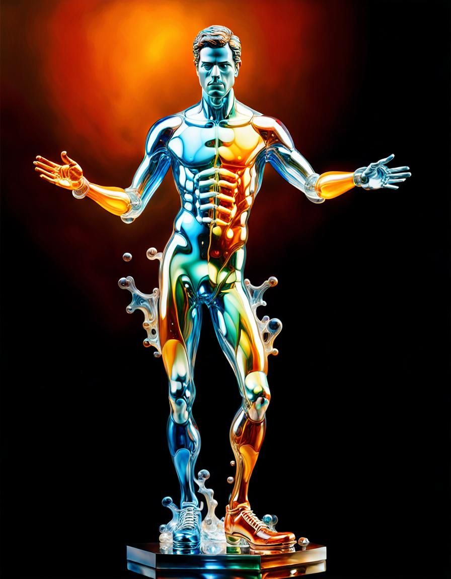 Murano Glass Sculpture of a Man in Warm Light