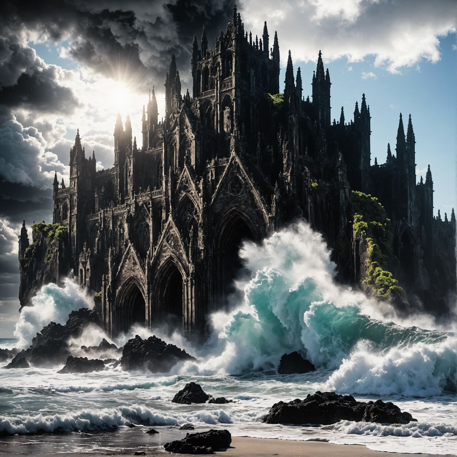 Gothic Castle Meets Hawaiian Beach