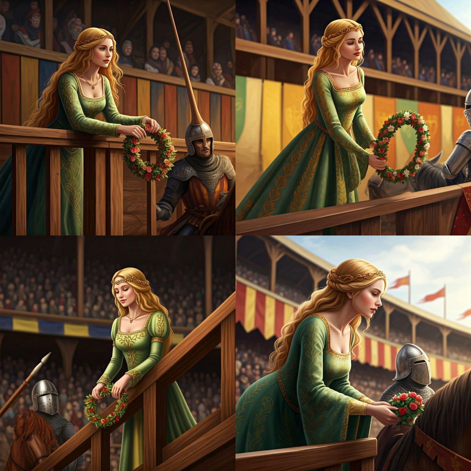 Medieval Princess Honors Knight at Jousting Tournament