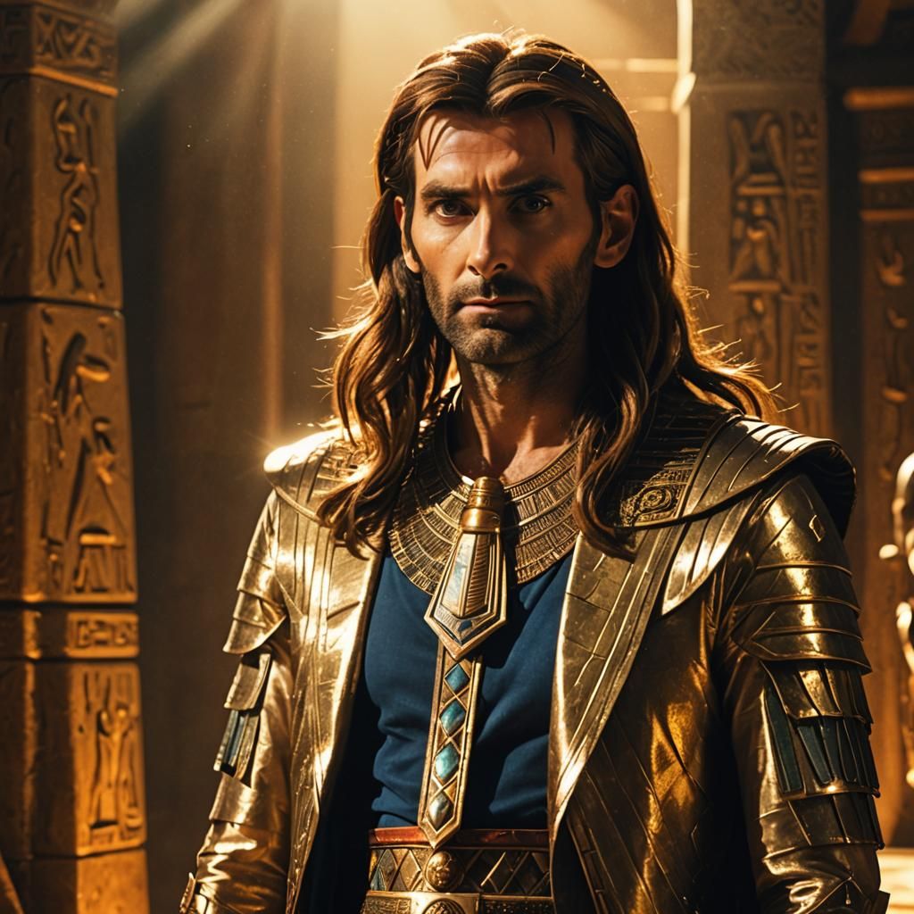 David Tennant as Egyptian Pharaoh with Lens Flares