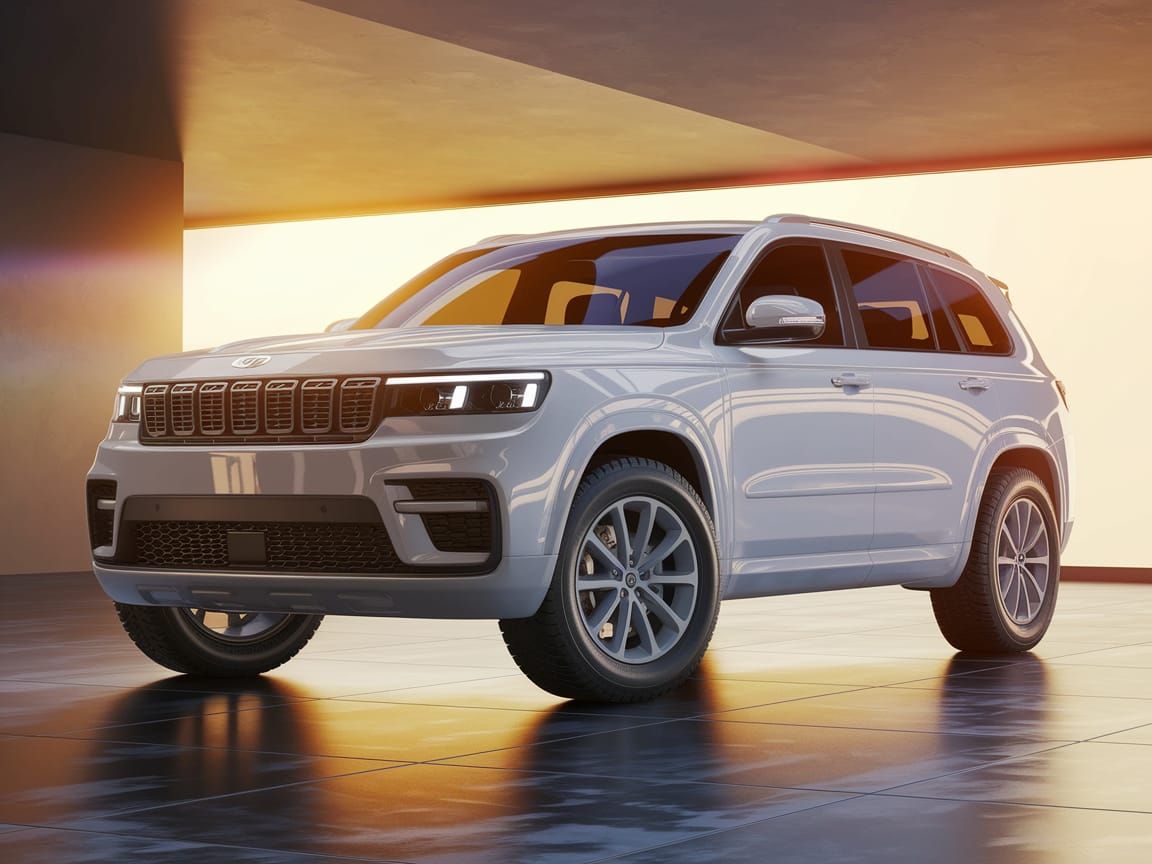 Luxury American Mid-Size SUV Showcased in Modern Studio