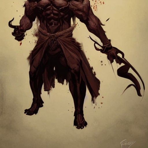 Sinister Oni Demon in Dark Fantasy Style