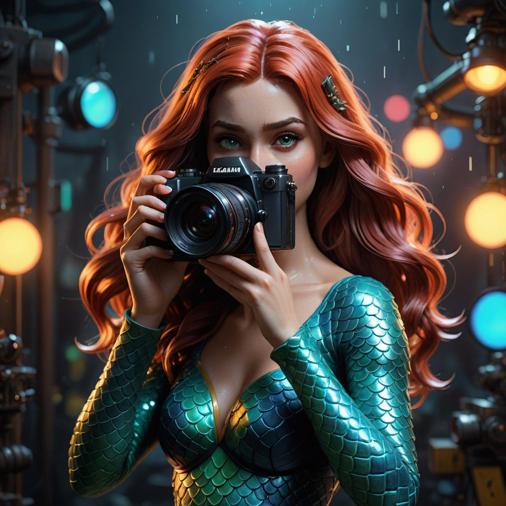 Sultry Mermaid Captures Your Image with Vivid Camera