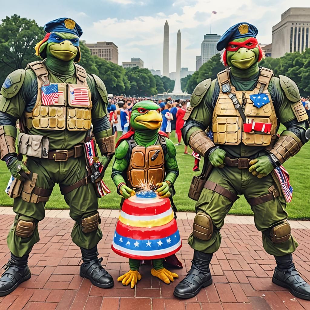 Patriotic War Memorial Celebration with Eagles