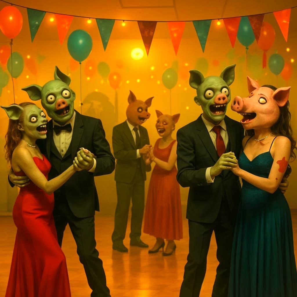 Pig-Zombies Dance at a Weird Prom Night