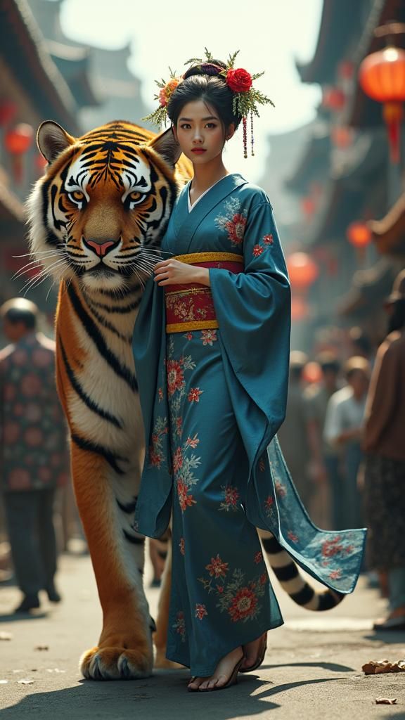 Geisha and Tiger in Chinatown: Cinematic Art