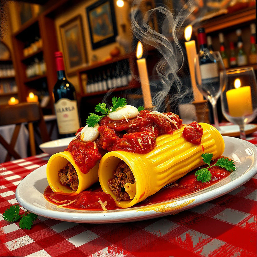 Manicotti in Italian Restaurant, Ash Thorp Style