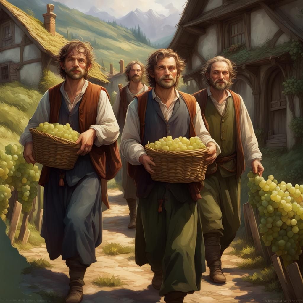 Hobbit Harvest in Art Nouveau Style