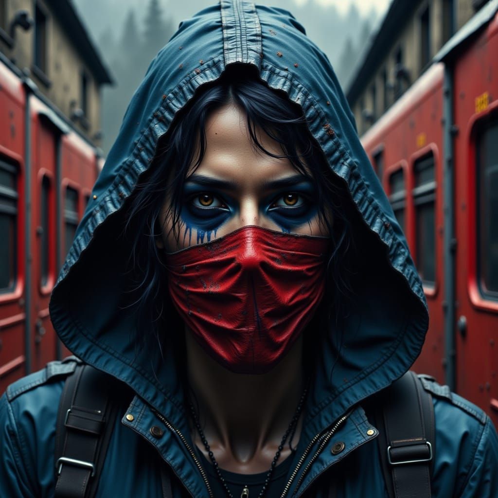 Cyberpunk Portrait of a Train Robber