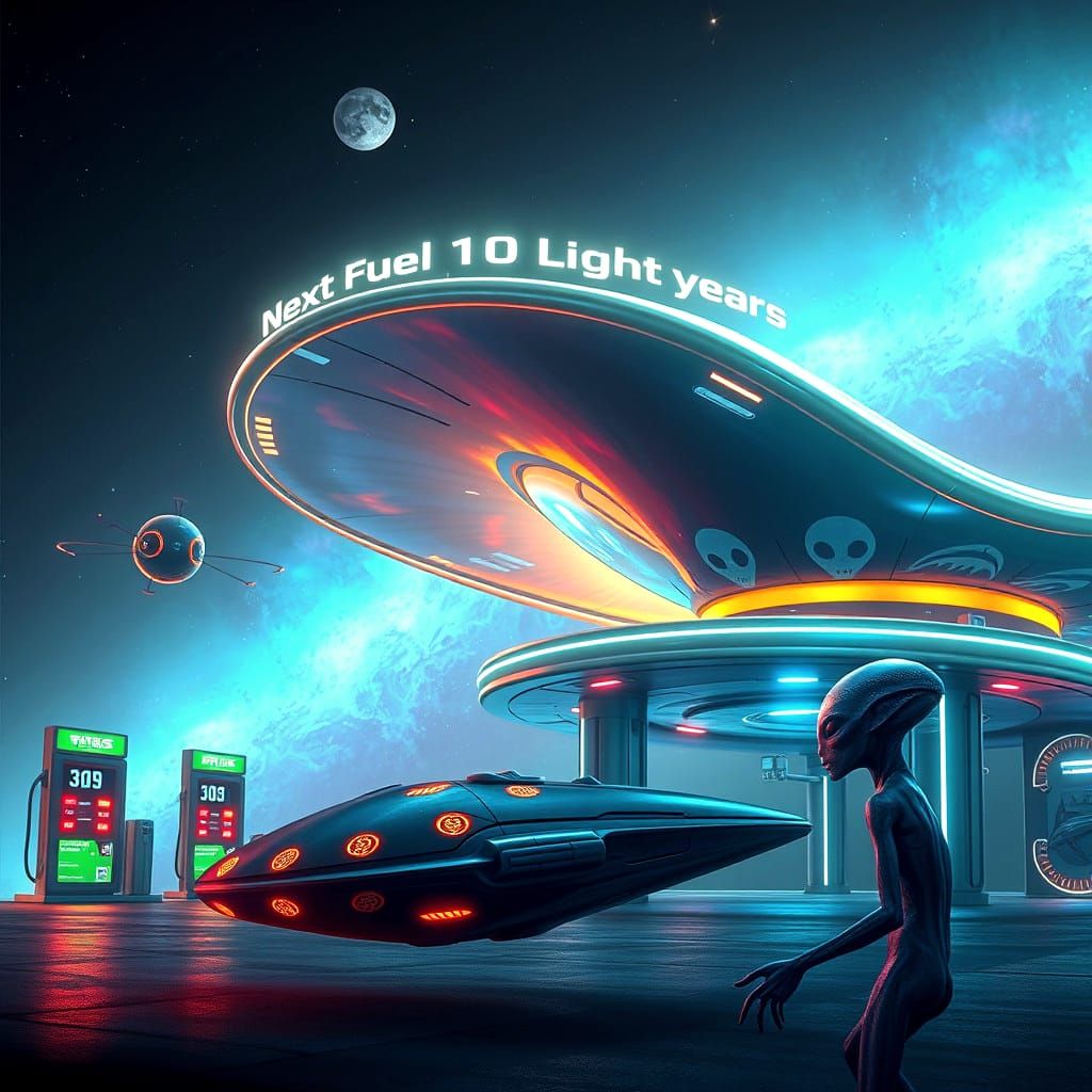 Mid Galaxy Cosmic Fuel Outpost: Nearest Refill 10 Light-Years Ahead