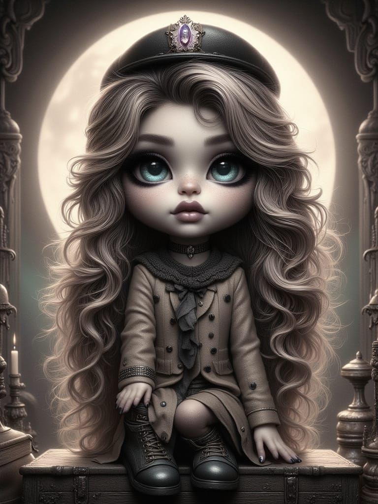 Detailed Portrait of a Young Woman in Soft Studio Light