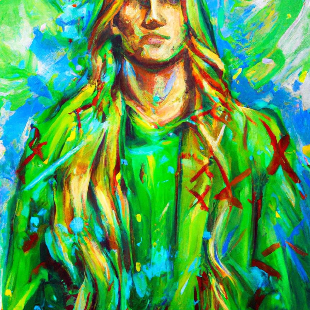 Golden Haired Youth in Graffiti Art Style