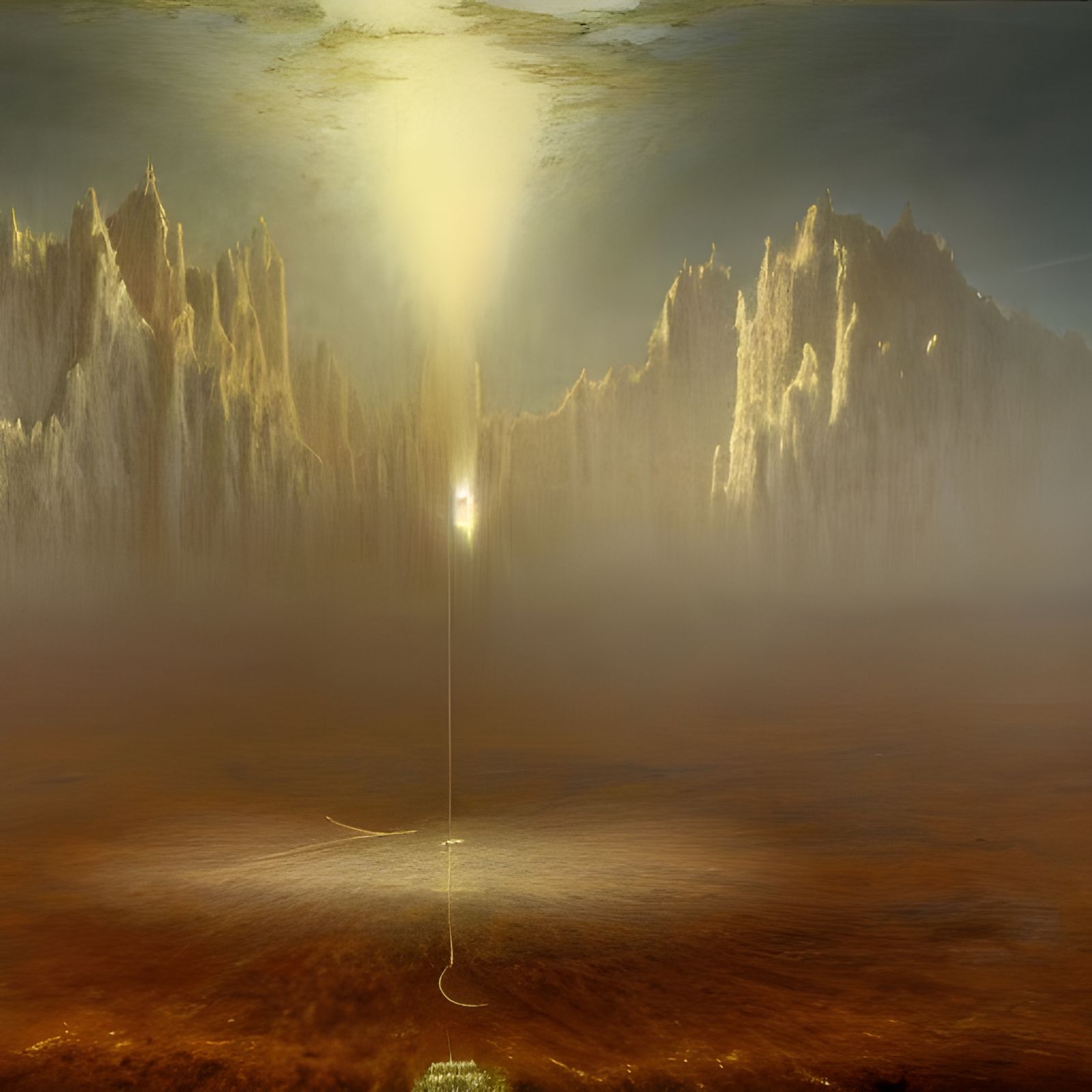 Gigantic Fractal Structure on Desolate Landscape in 3D