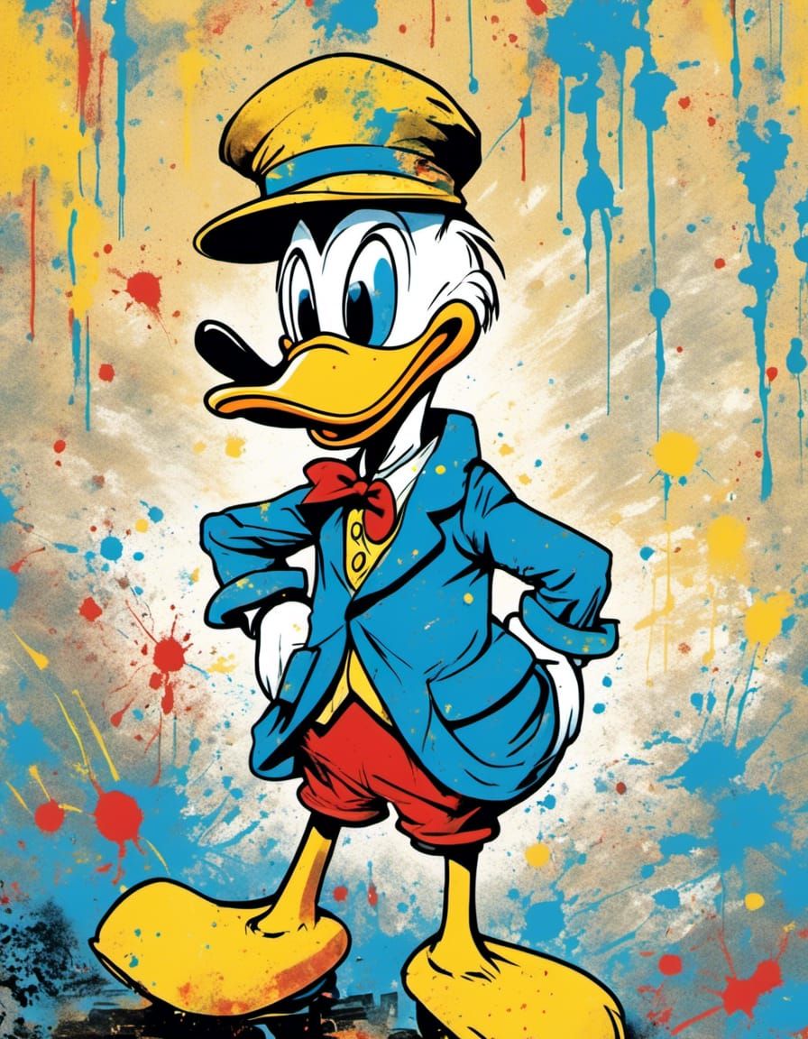 Donald Duck Illustration in Disney Cartoon Style