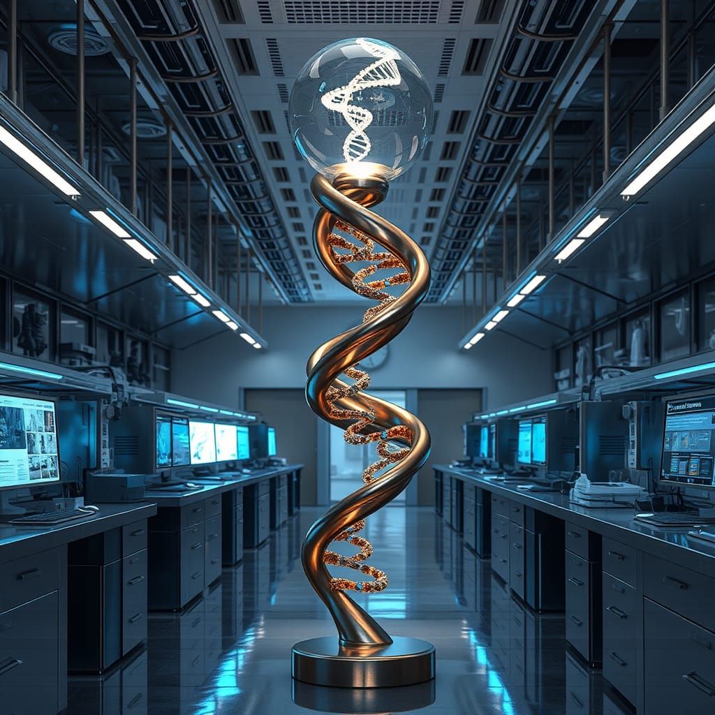 Futuristic DNA Double Helix Floor Lamp