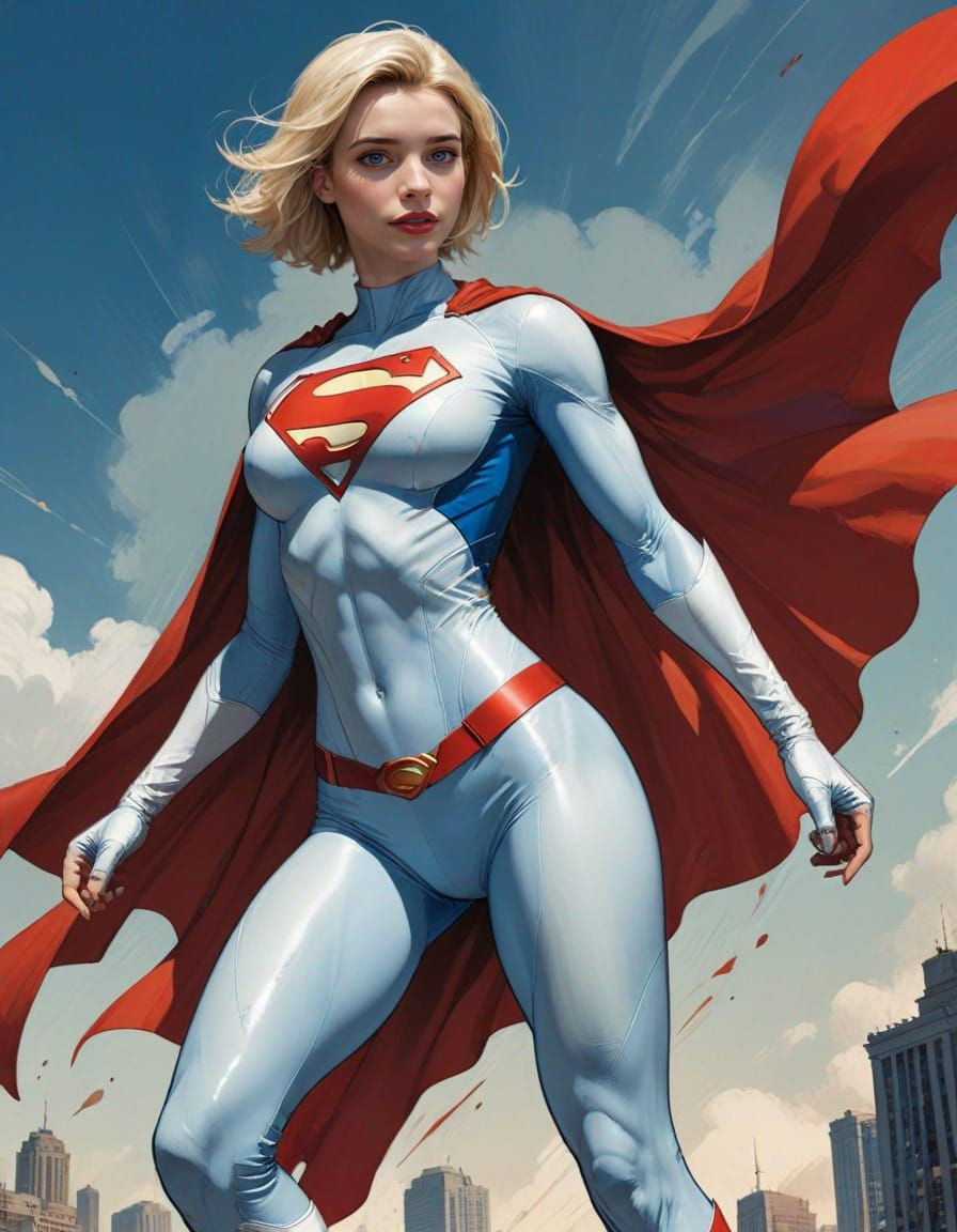 Emma Roberts as Power Girl in DC Comics Style