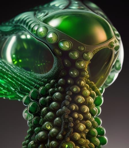 Cthulhu Encased in Crystal: Hyperrealistic Close-Up