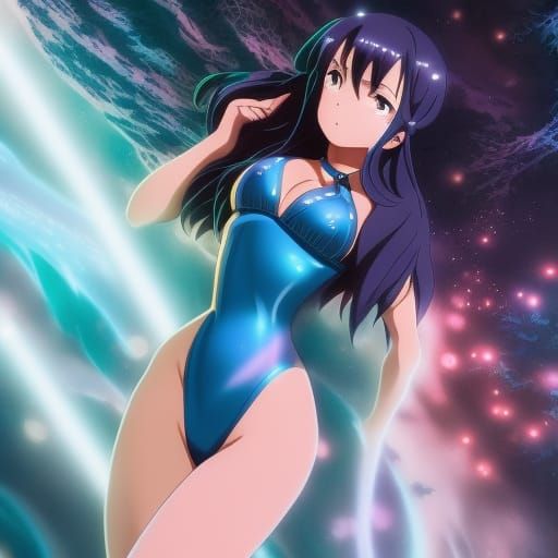 Slime-Covered Lamia in Anime Style