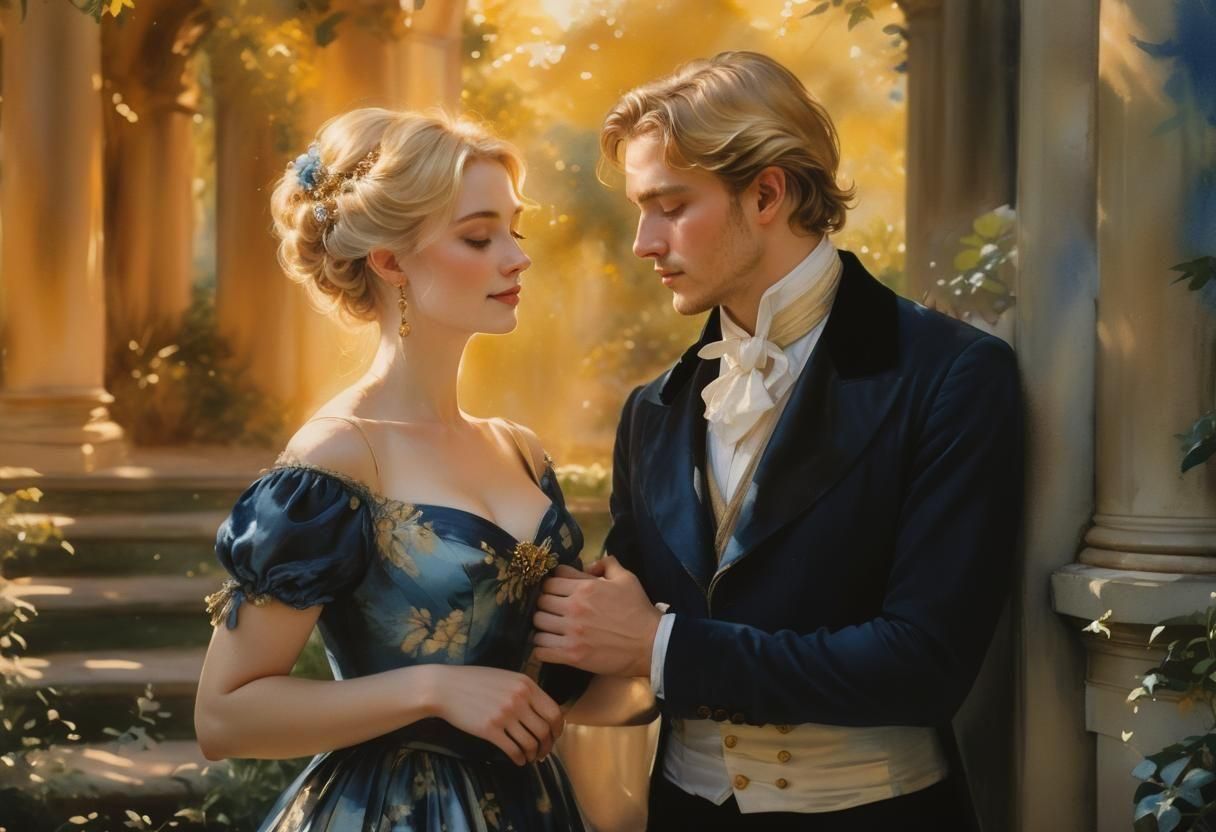 Romantic Realism: Lovers in an English Garden