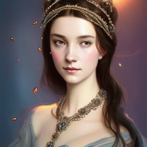 Anne Boleyn Portrait in Art Nouveau Style