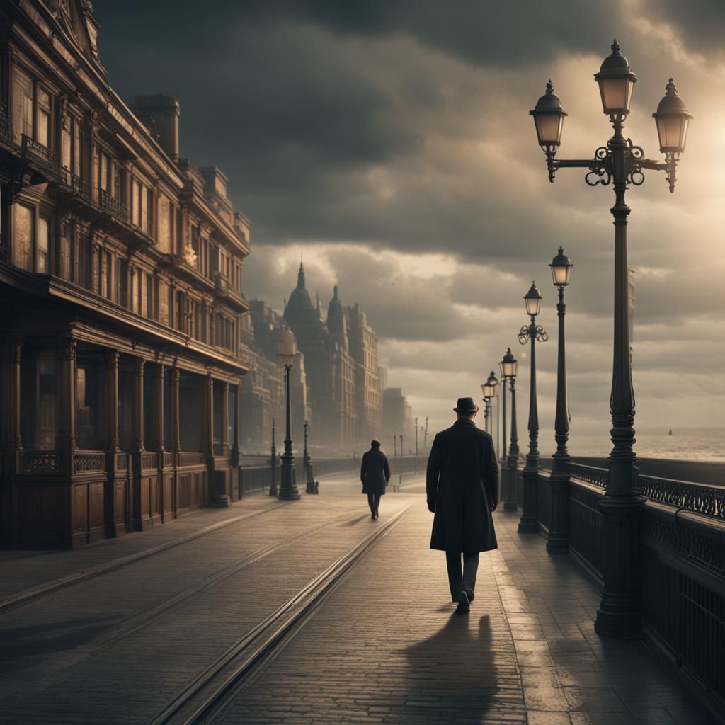 Detective on Promenade: Digital Matte Painting