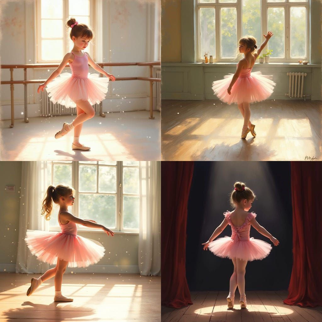 Young Girl Gracefully Performing Ballet