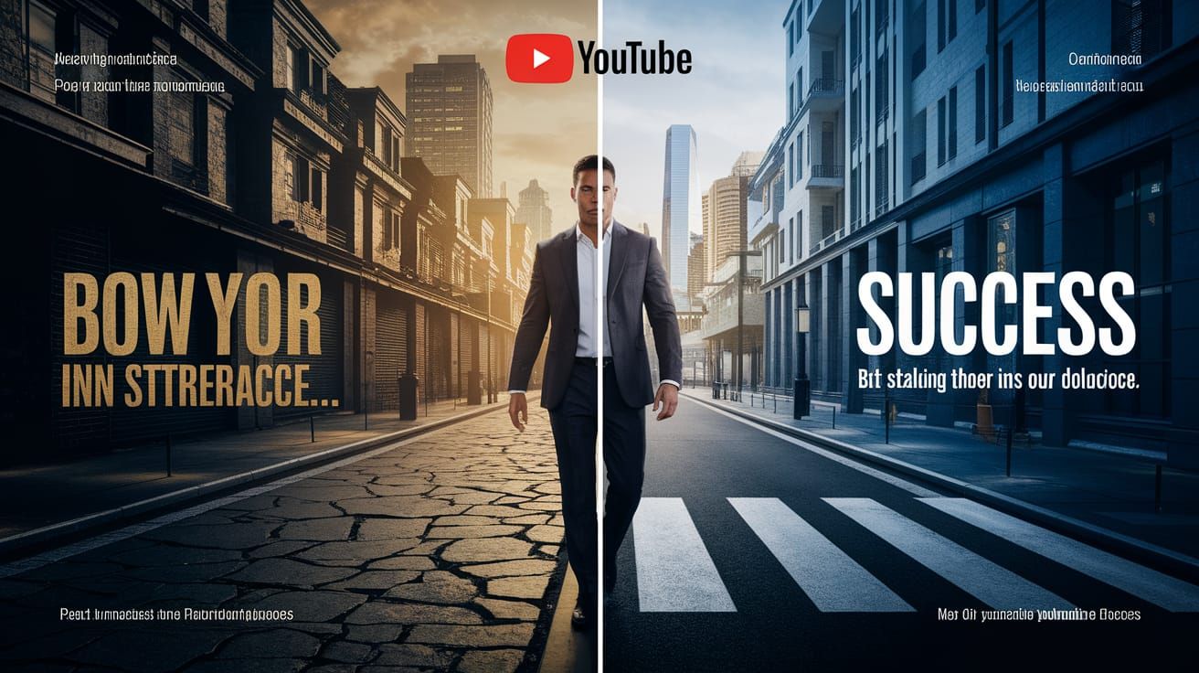 Cinematic Split-Screen Contrast of Poverty and Success