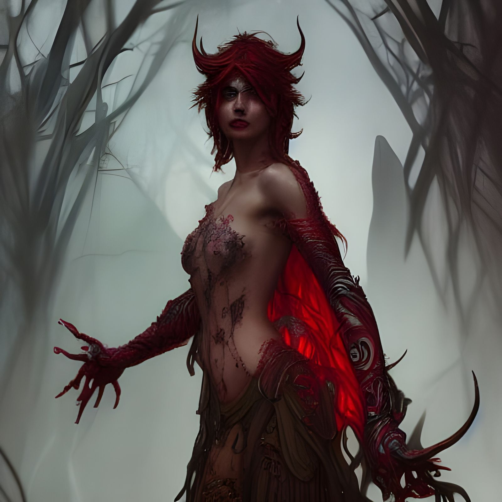 Blood Mage Banshee in Detailed Digital Painting