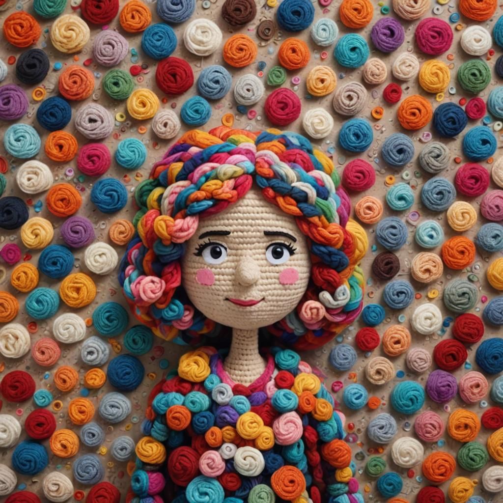 Colorful Yarn Woman Encourages You to Unwind