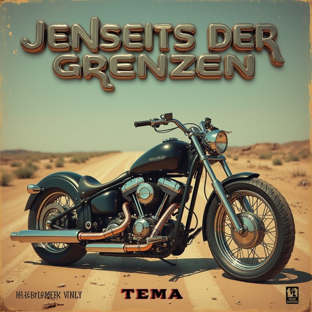 Retro-Futuristic Motorcycle Diorama in Photorealistic Style