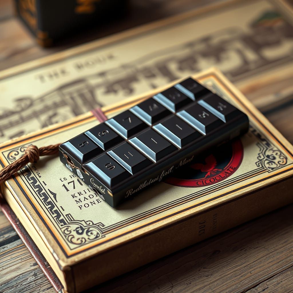 Pop Art Chocolate Bar on Vintage Book