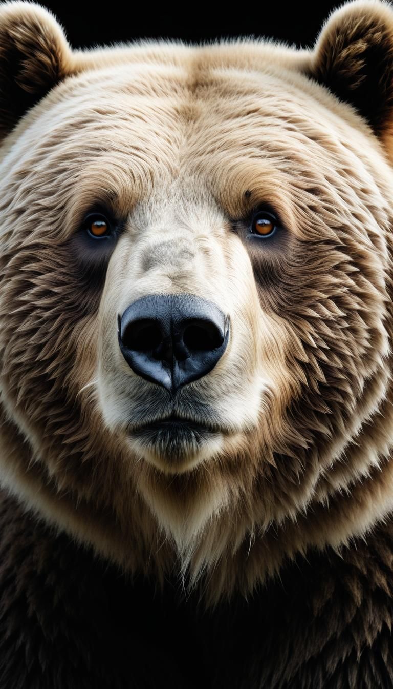 Giant Bear's Crystal Eyes in Pastel Nursery Art