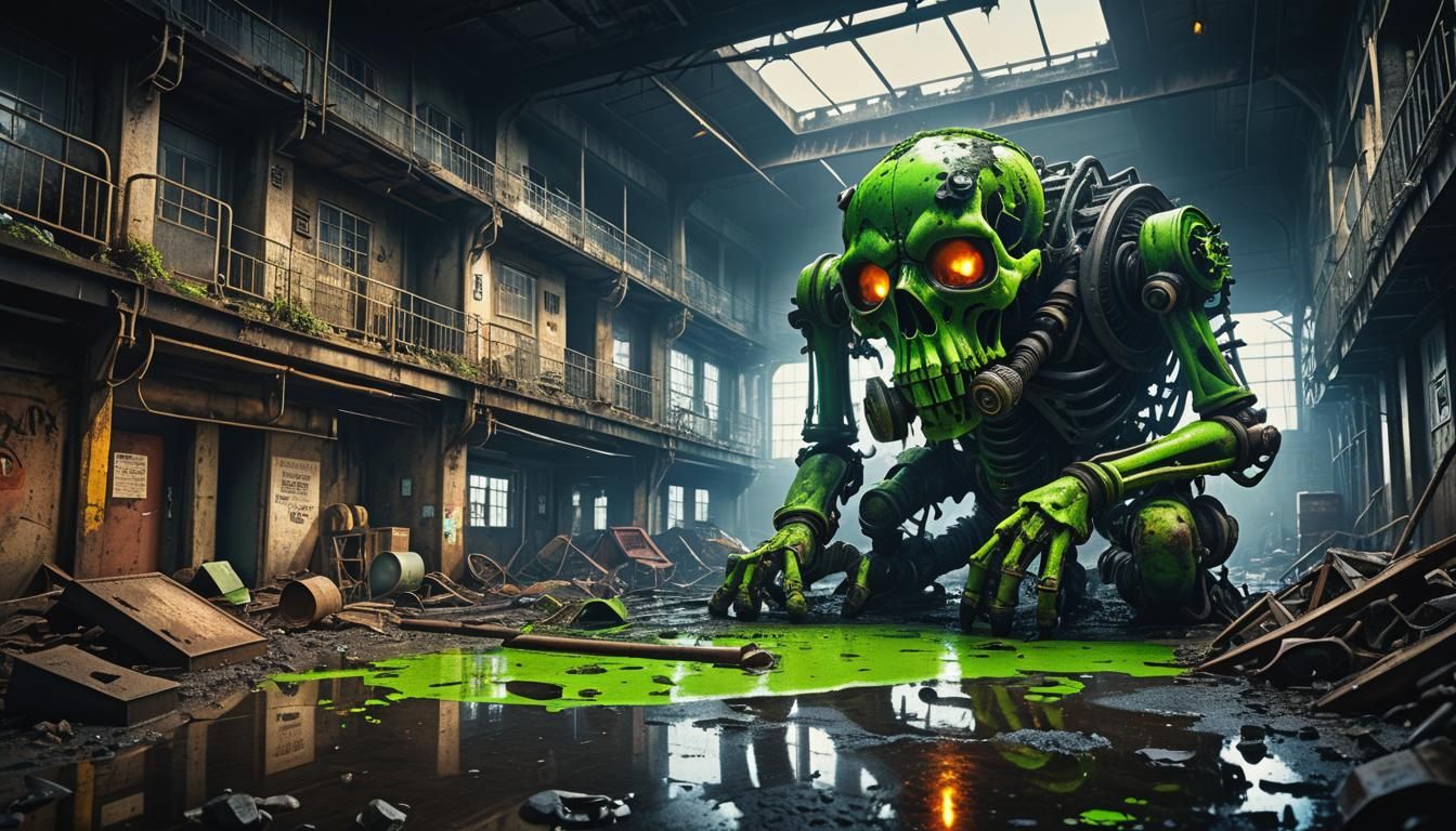 Industrial Ruins in Cinematic Atmosphere