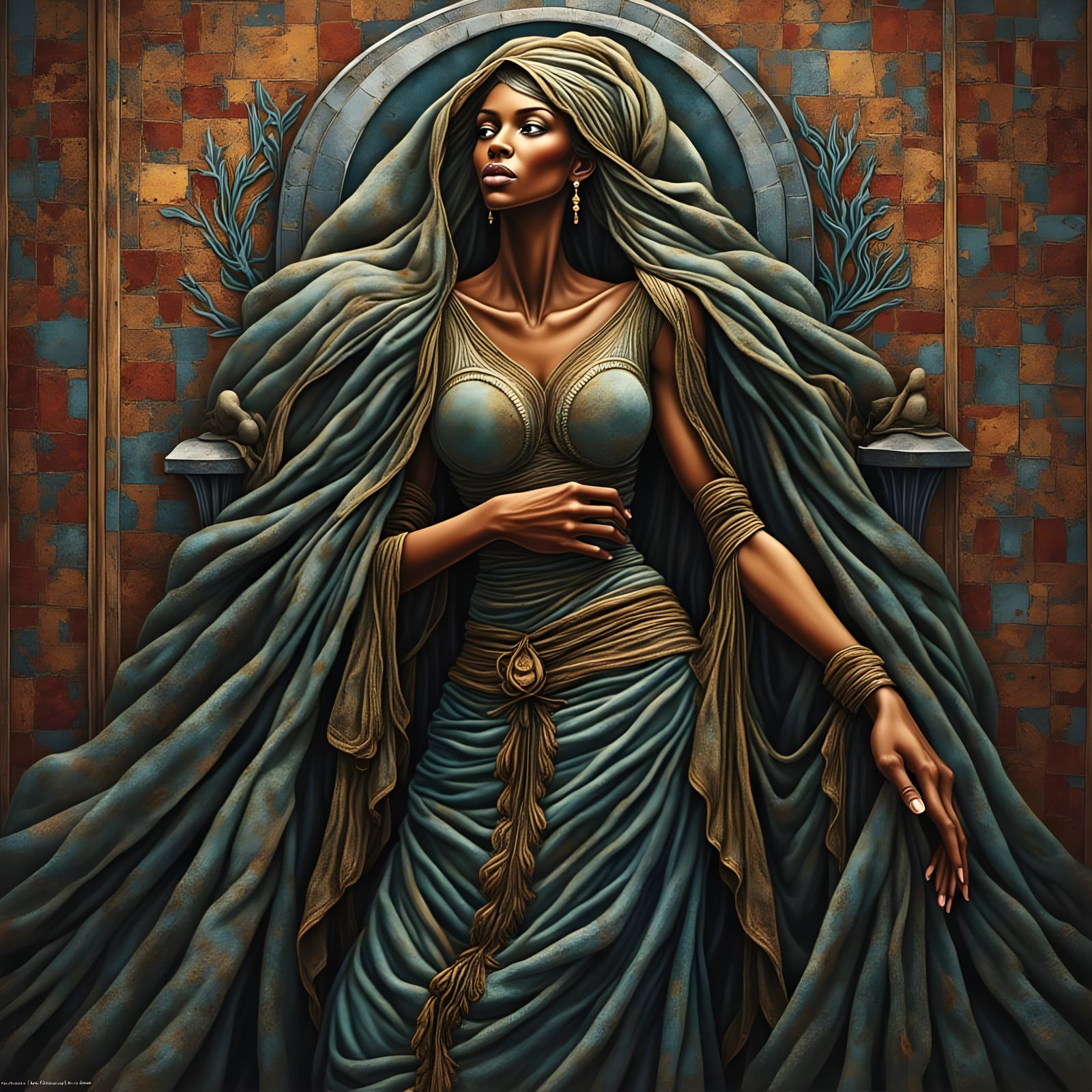 Ancient Tapestry and Shroud Textures in Modern Art