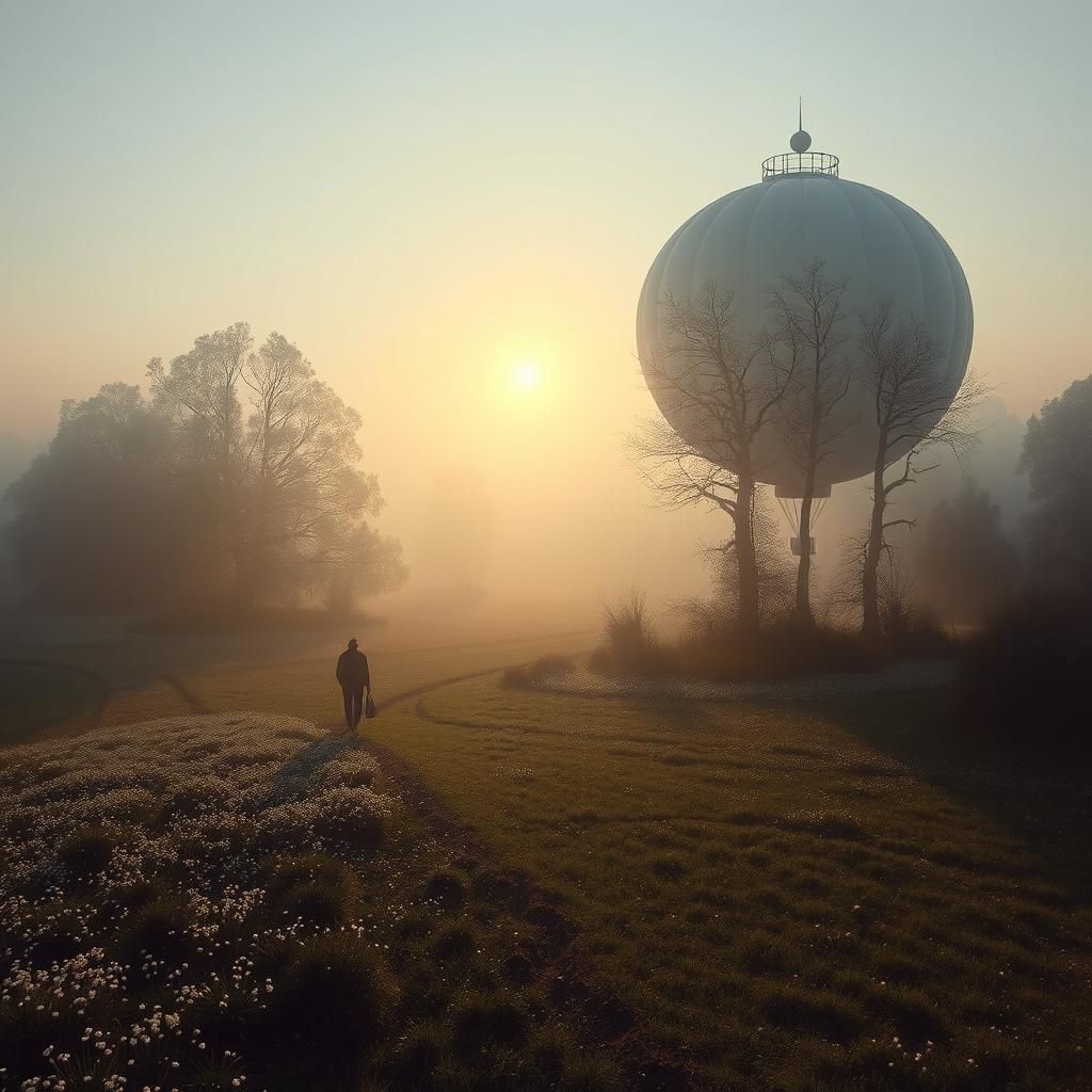 Surreal Eastern Landscape in Dystopian Style