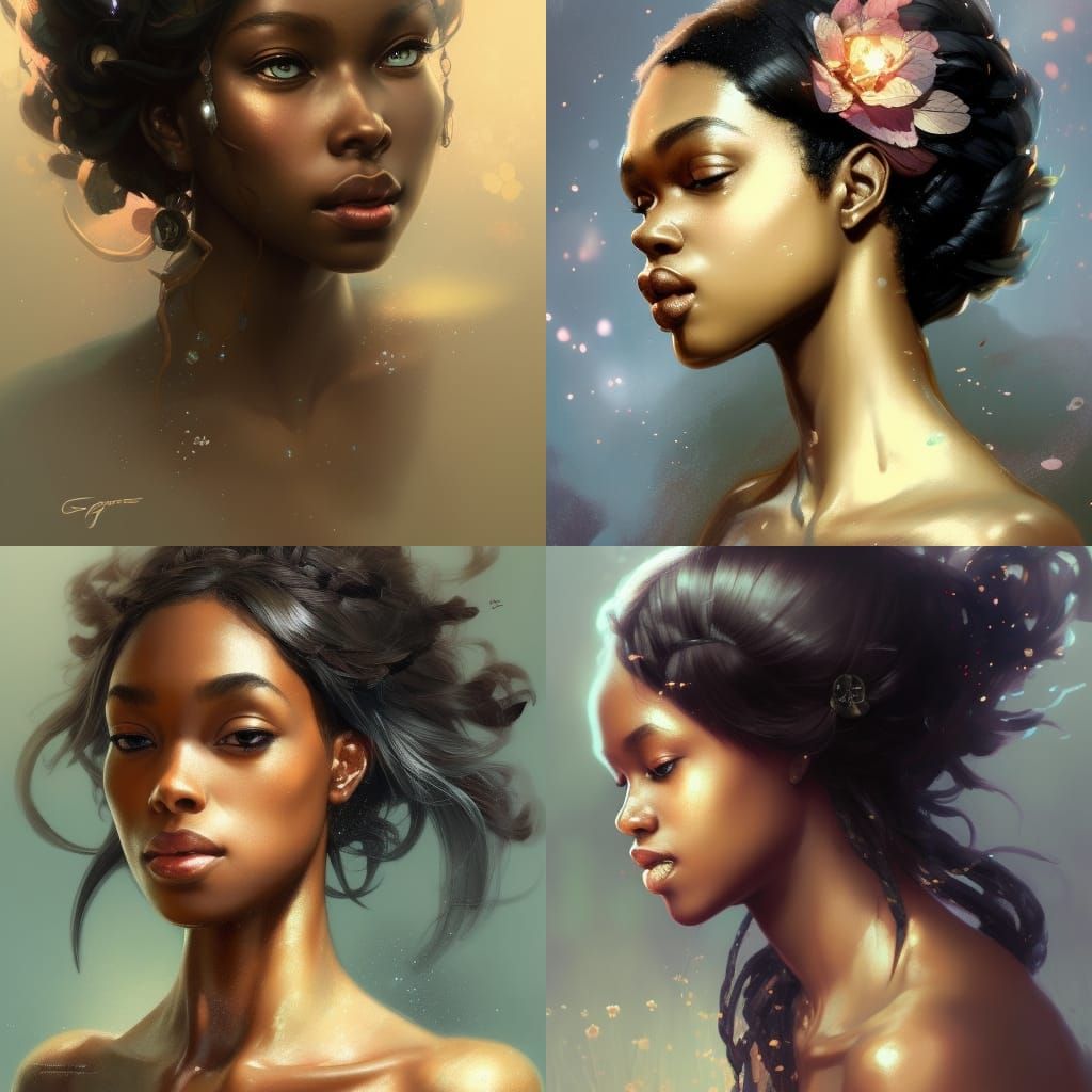 Black Fairy in Fairycore Aesthetic Portrait