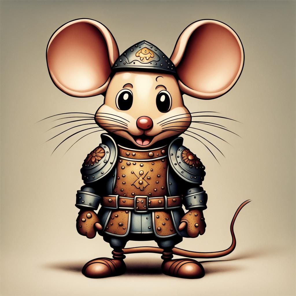 Mouse in Armor: Detailed Photo Illustration