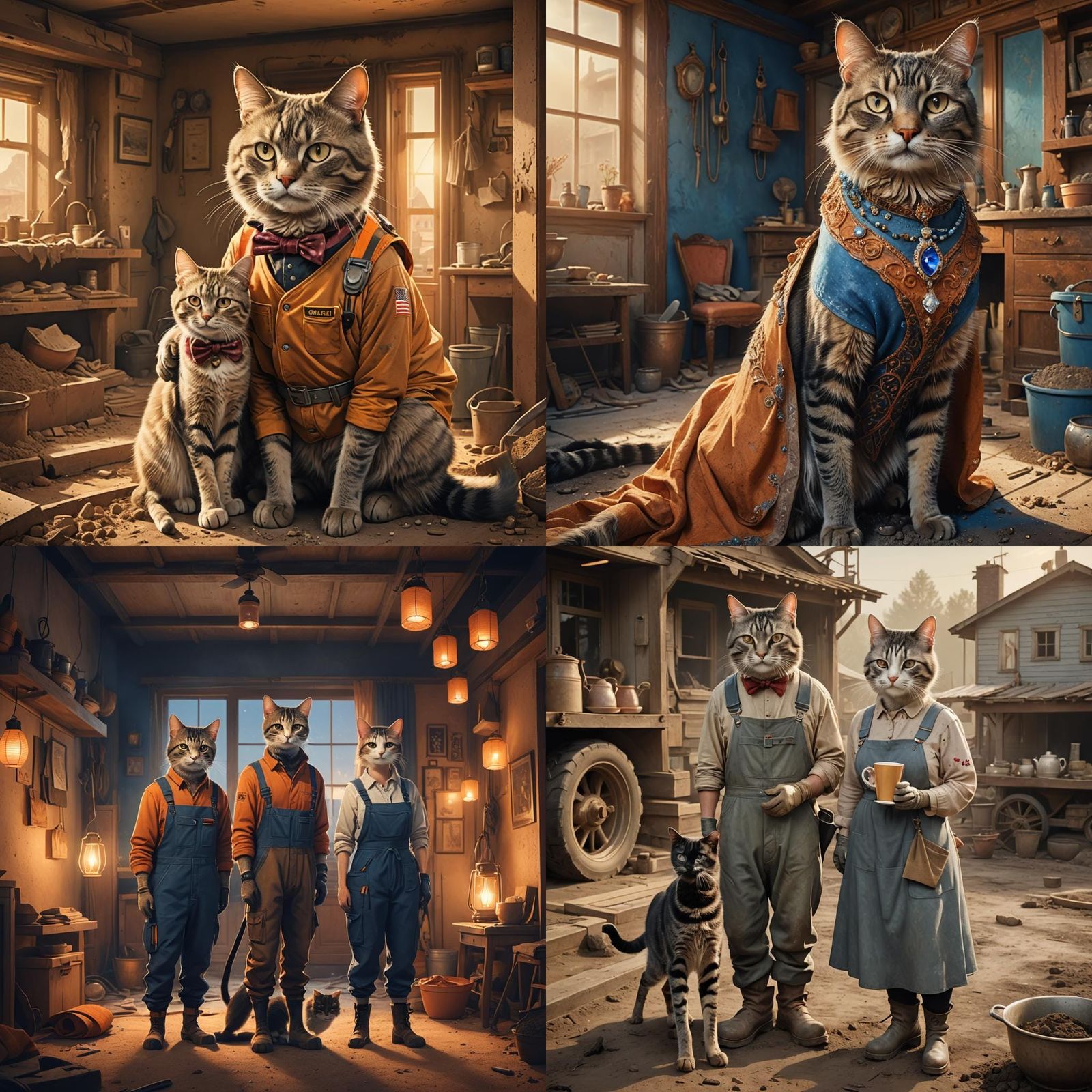 Construction Worker Cat's Warm Welcome Home