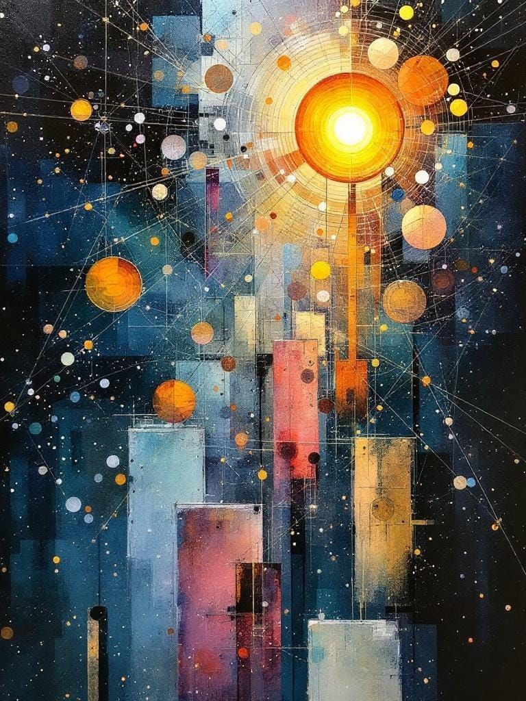 Breaking Geometry Petri Effect Silverpoint Resin Acrylic