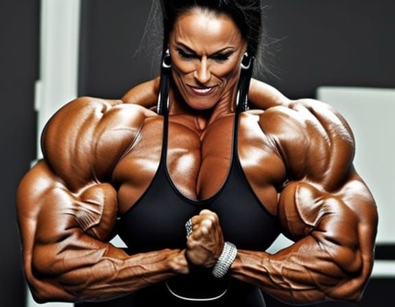 Mega Muscular Female Bodybuilder with Ripped Physique