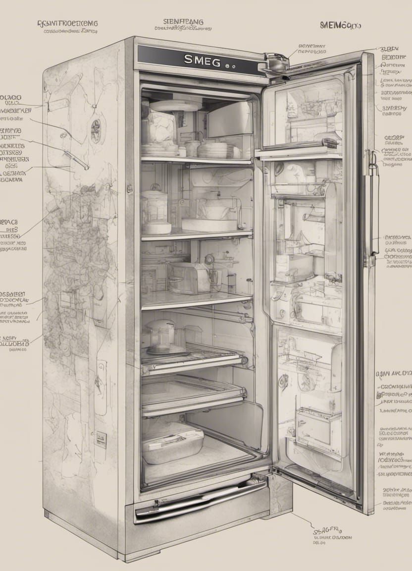 Detailed Blueprint of a SMEG Refrigerator