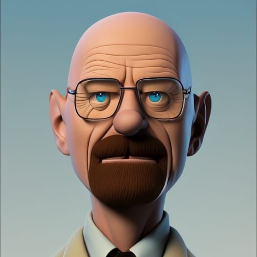 Walter White as Pixar-Style 3D Cartoon