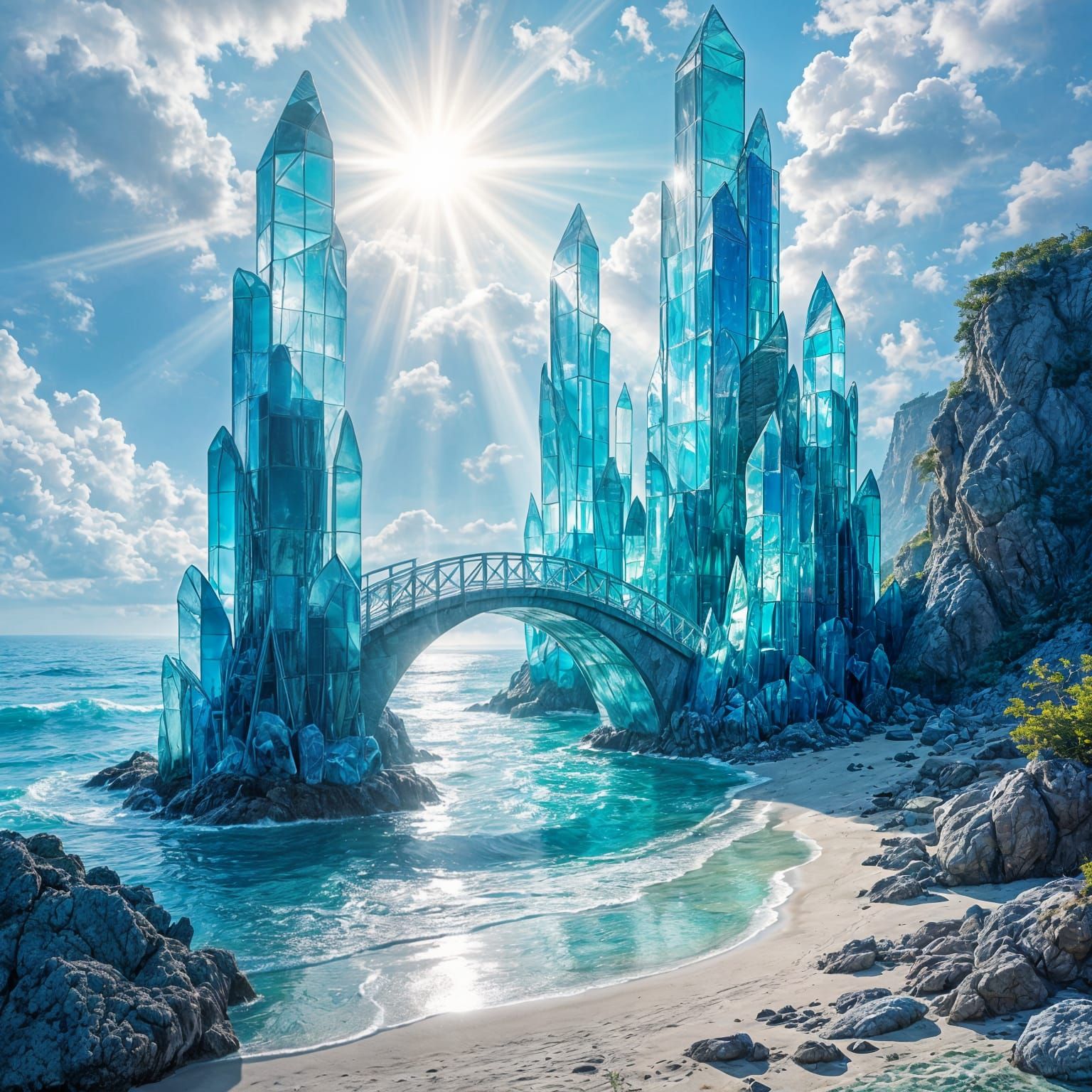 Surreal Sea Glass Sculptures and Mosaics