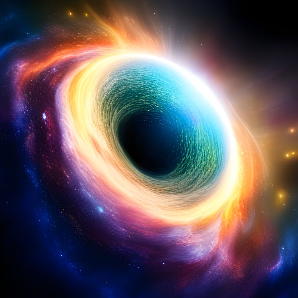 Black Hole Devouring Galaxy in Holographic Cosmic Art