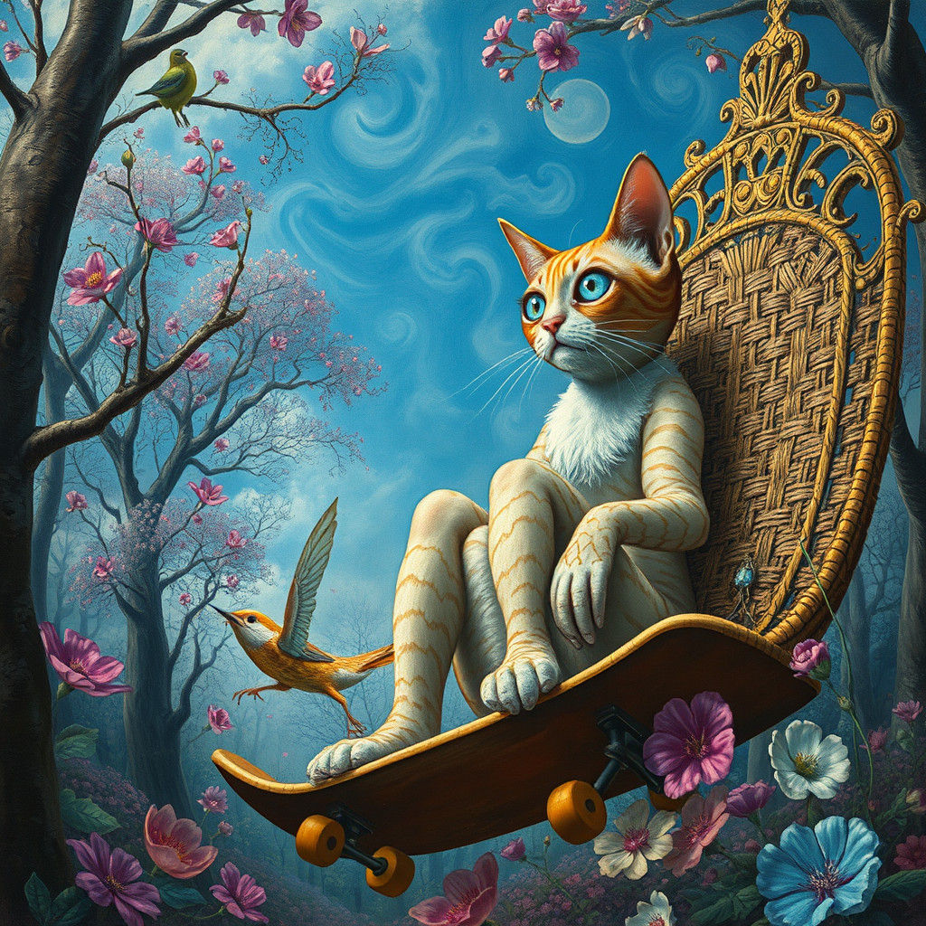 Surreal Sky Fish Portrait in Dreamlike Style