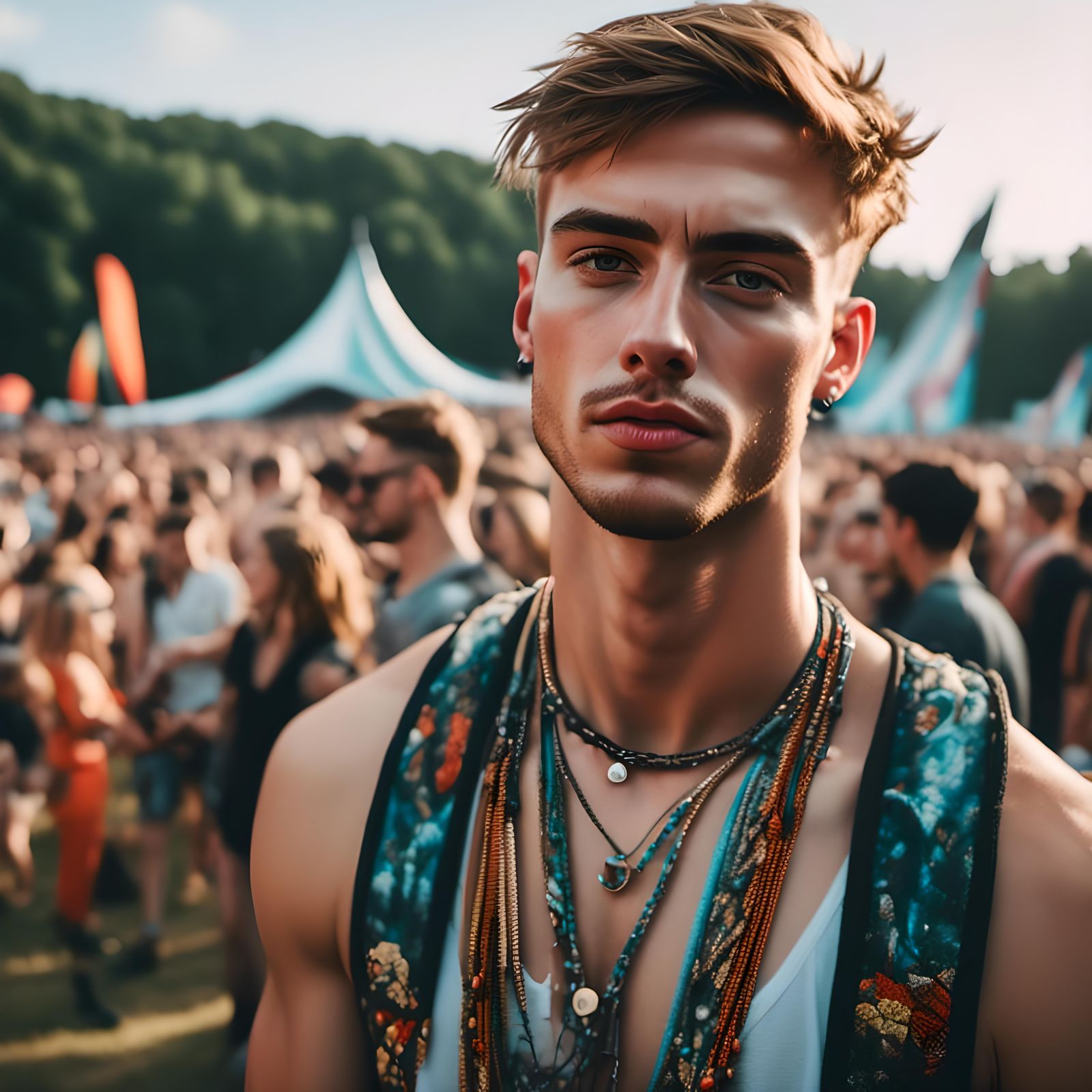 Handsome British Lad at Music Festival