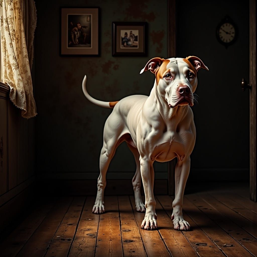 Majestic Pitbull in a Melancholic Atmosphere
