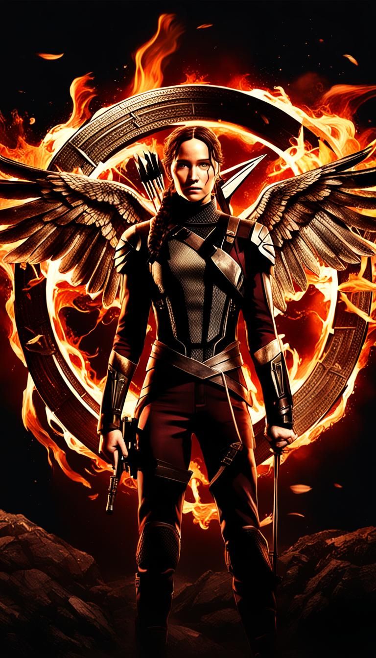 Katniss and Peeta in Hunger Games Art